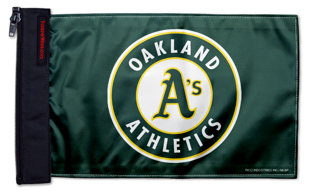 Oakland A's 11"x17" Forever Wave Flag for Jeep Wrangler YJ 1986-1995