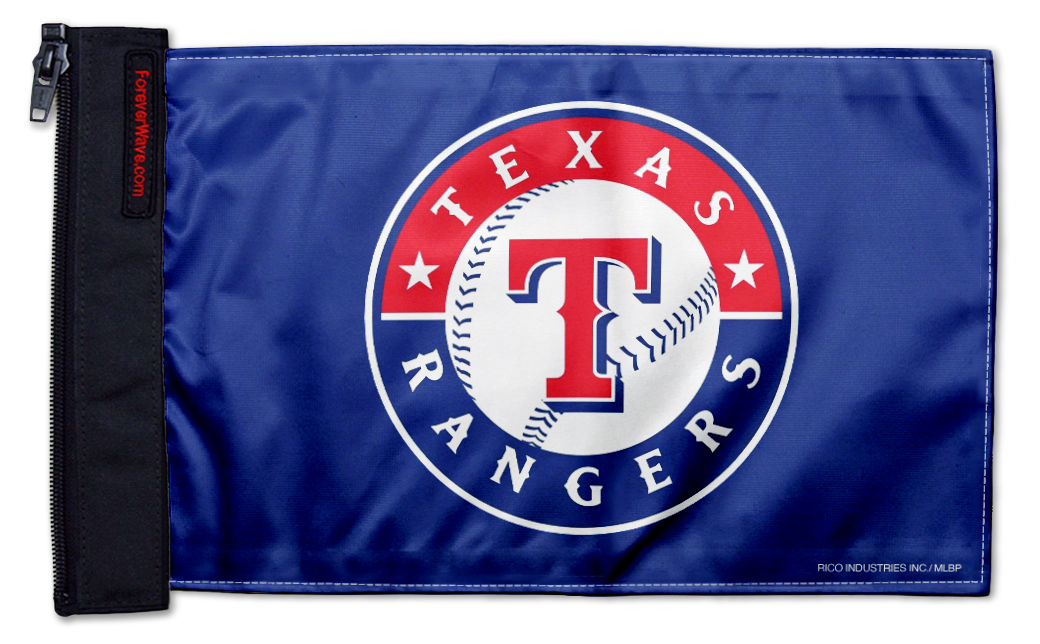 Texas Rangers 11"x17" Forever Wave Flag for Jeep Wrangler JL 2-Door 2018-Present