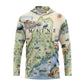 Maine State Map UltraLight Sunshirt Hoodie – UPF 50+