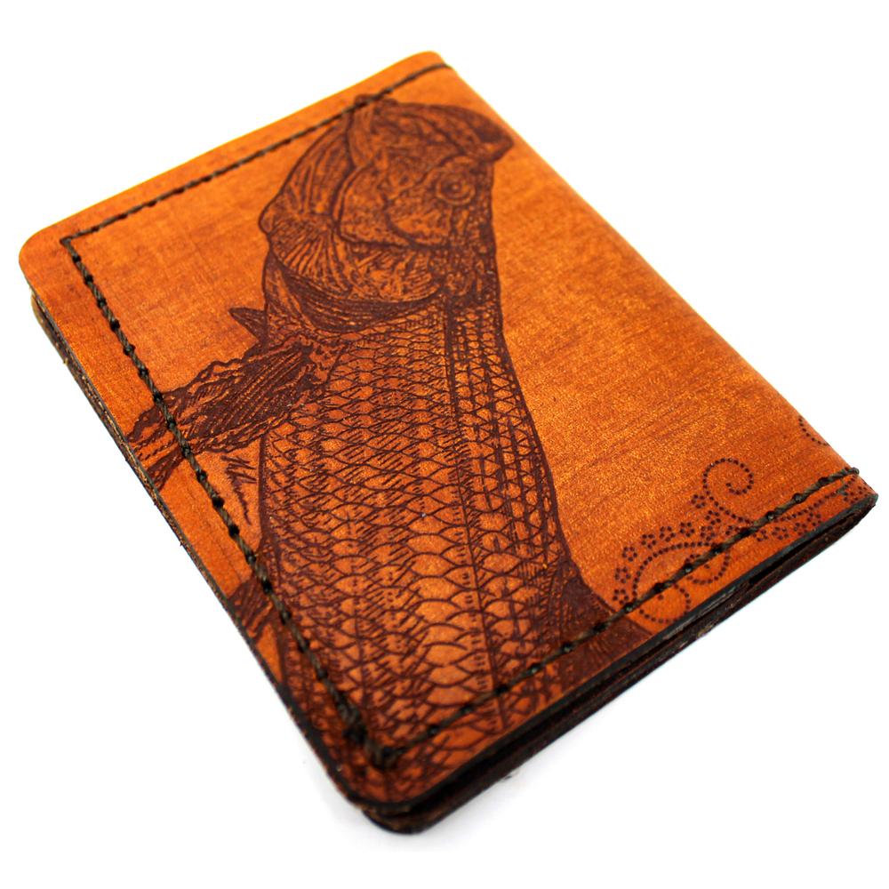 Handcrafted Leather Original Mens Wallet -  Twisting Tarpon