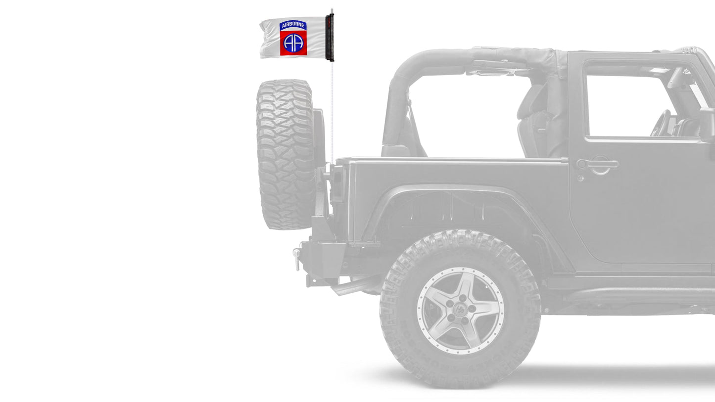 Airborne 82nd Division 12"x18" Forever Wave Flag for Jeep Wrangler CJ-7 and CJ-8 1976-1986