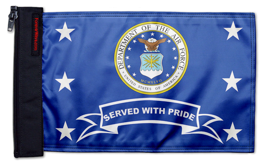 Air Force Served With Pride 12"x18" Forever Wave Flag for Boats