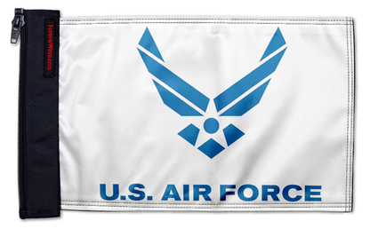 Air Force White12"x18" Forever Wave Flag for Jeep Wrangler JK 2-Door 2007-2018