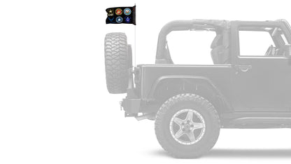 Armed Forces 12"x18" Forever Wave Flag for Jeep Wrangler JKU 4-Door 2007-2018