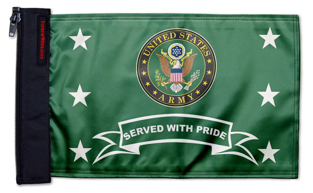 Army Served With Pride 12"x18" Forever Wave Flag for Boats