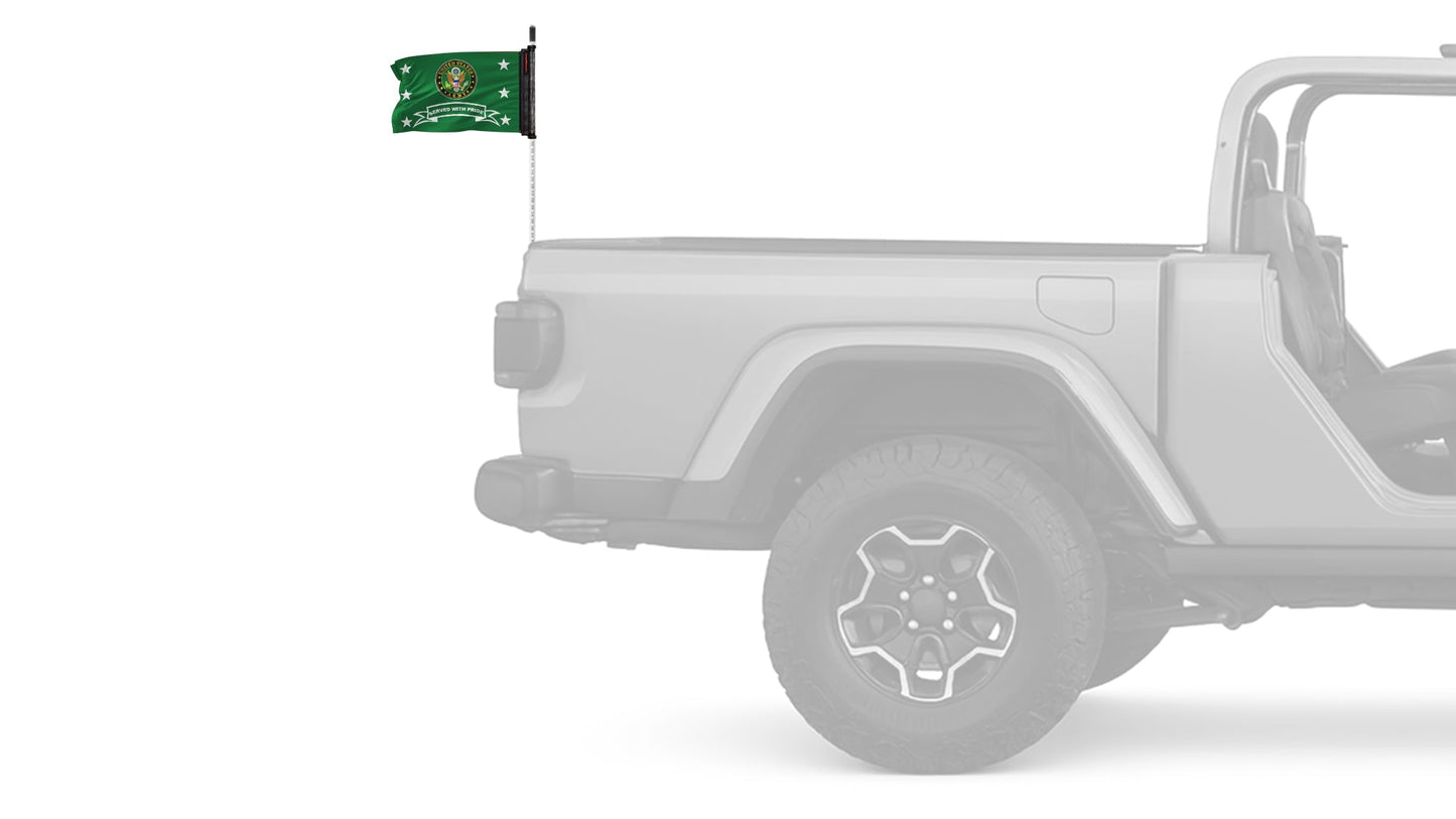 Army Served With Pride 12"x18" Forever Wave Flag for Jeep Wrangler LJ 2003-2006