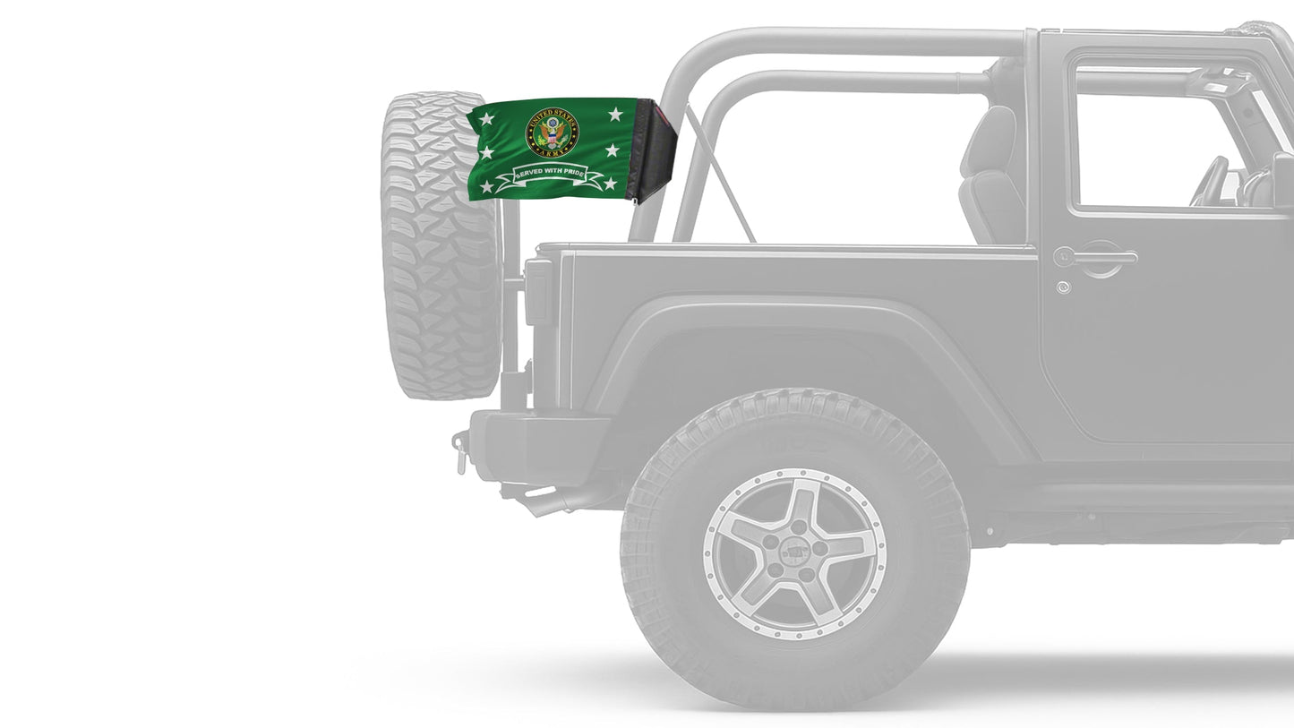 Army Served With Pride 12"x18" Forever Wave Flag for Jeep Wrangler LJ 2003-2006