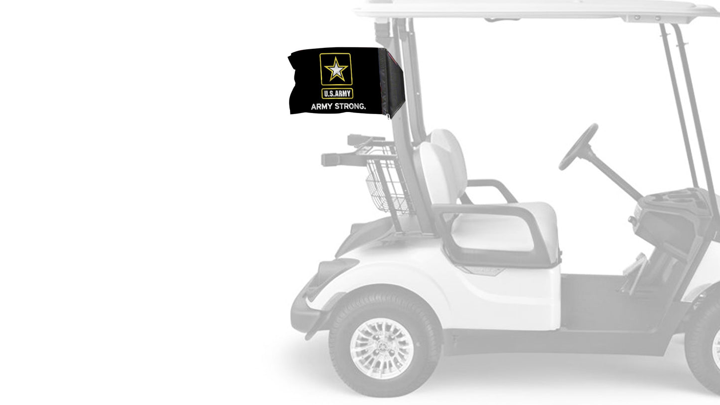 Army Strong 12"x18" Forever Wave Flag for Golf Carts