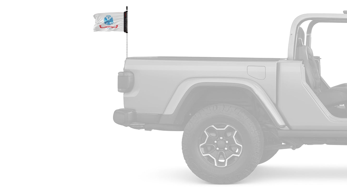 Army 12"x18" Forever Wave Flag for Jeep Wrangler JKU 4-Door 2007-2018