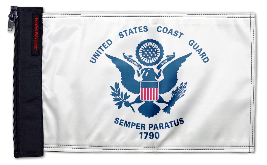 Coast Guard 12"x18" Forever Wave Flag for Jeep Wrangler TJ 1996-2006