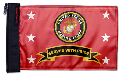 Marines Served With Pride 12"x18" Forever Wave Flag for Jeep Wrangler JKU 4-Door 2007-2018