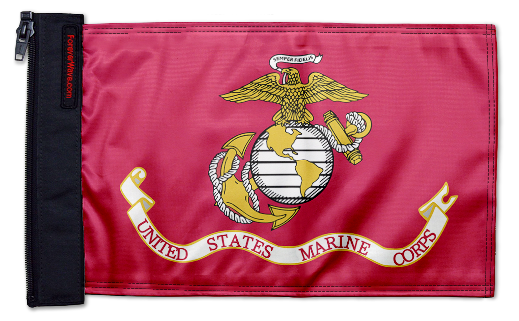 Marines 12"x18" Forever Wave Flag for Boats