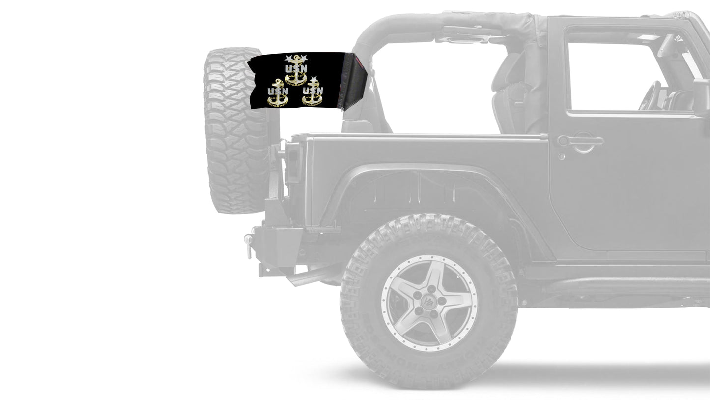 Navy Chief Petty Officers 12"x18" Forever Wave Flag for Jeep Wrangler TJ 1996-2006