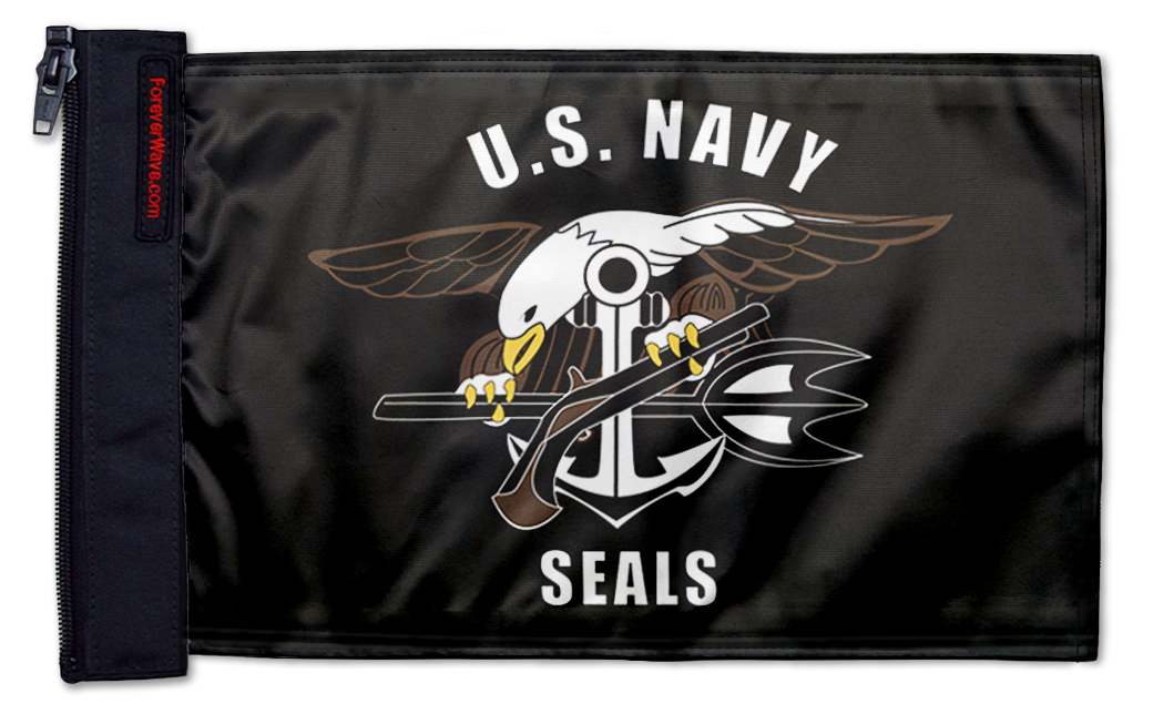 Navy Seals 12"x18" Forever Wave Flag for Jeep Wrangler JKU 4-Door 2007-2018