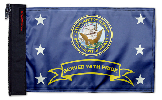 Navy Served With Pride 12"x18" Forever Wave Flag for Jeep Wrangler CJ-7 and CJ-8 1976-1986