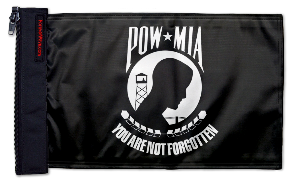 POW MIA 12"x18" Forever Wave Flag for Boats