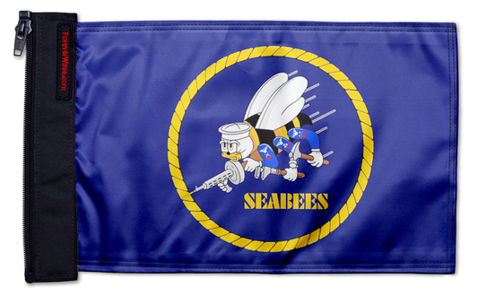 Navy Seabees 12"x18" Forever Wave Flag for Jeep Wrangler YJ 1986-1995