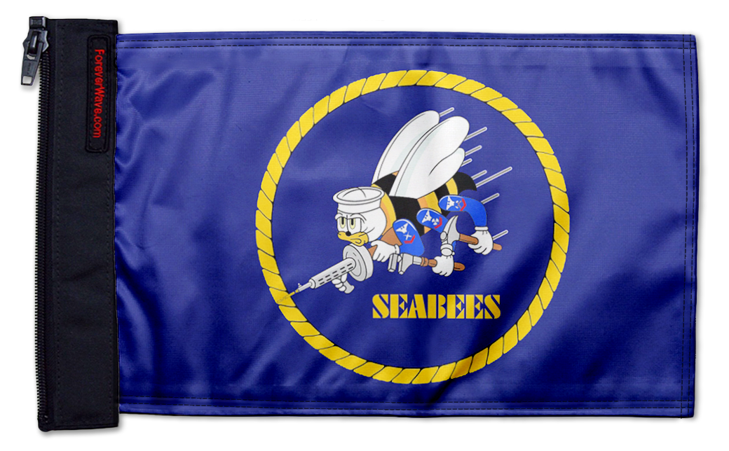 Navy Seabees 12"x18" Forever Wave Flag for Jeep Wrangler LJ 2003-2006