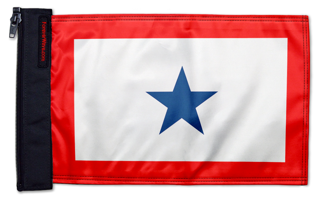 Service Blue Star12"x18" Forever Wave Flag for Boats