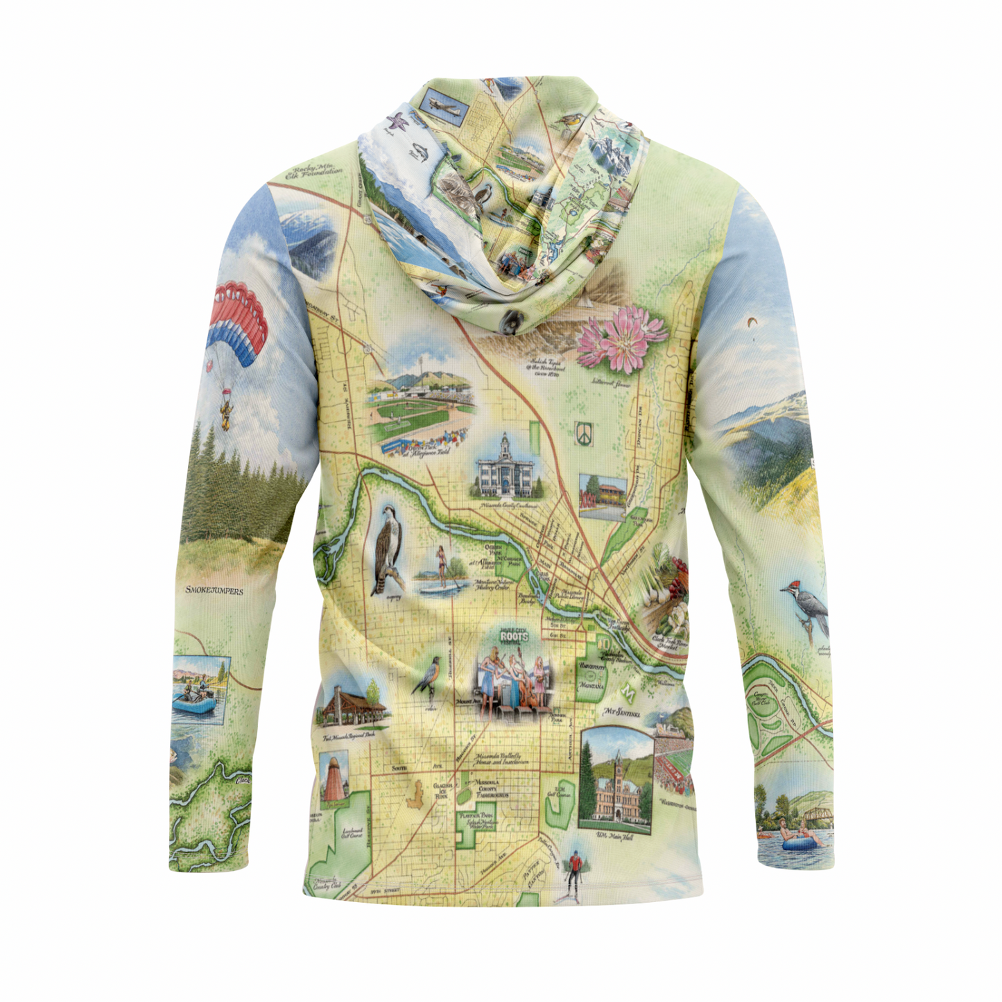Missoula Map UltraLight Sunshirt Hoodie – UPF 50+
