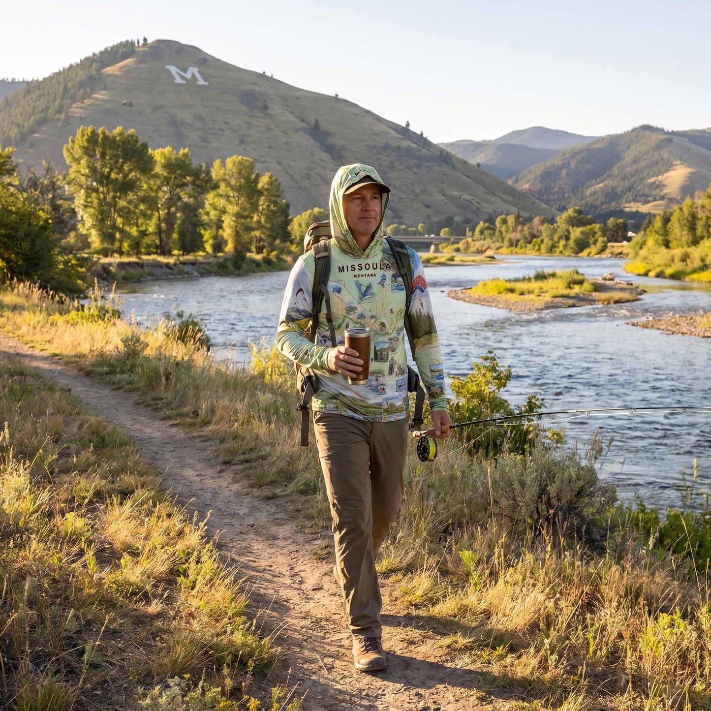 Missoula Map UltraLight Sunshirt Hoodie – UPF 50+