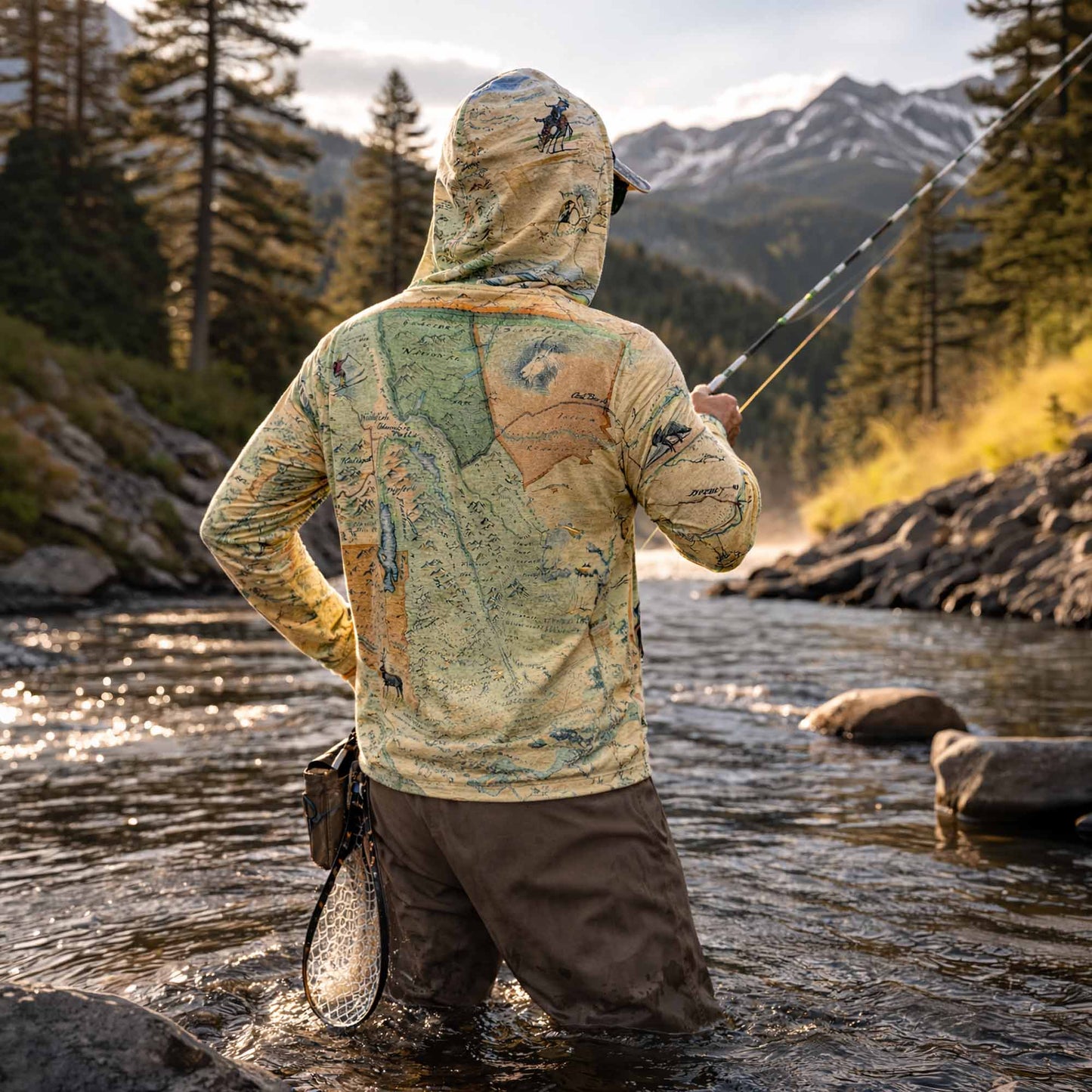 Montana Map UltraLight Sunshirt Hoodie – UPF 50+