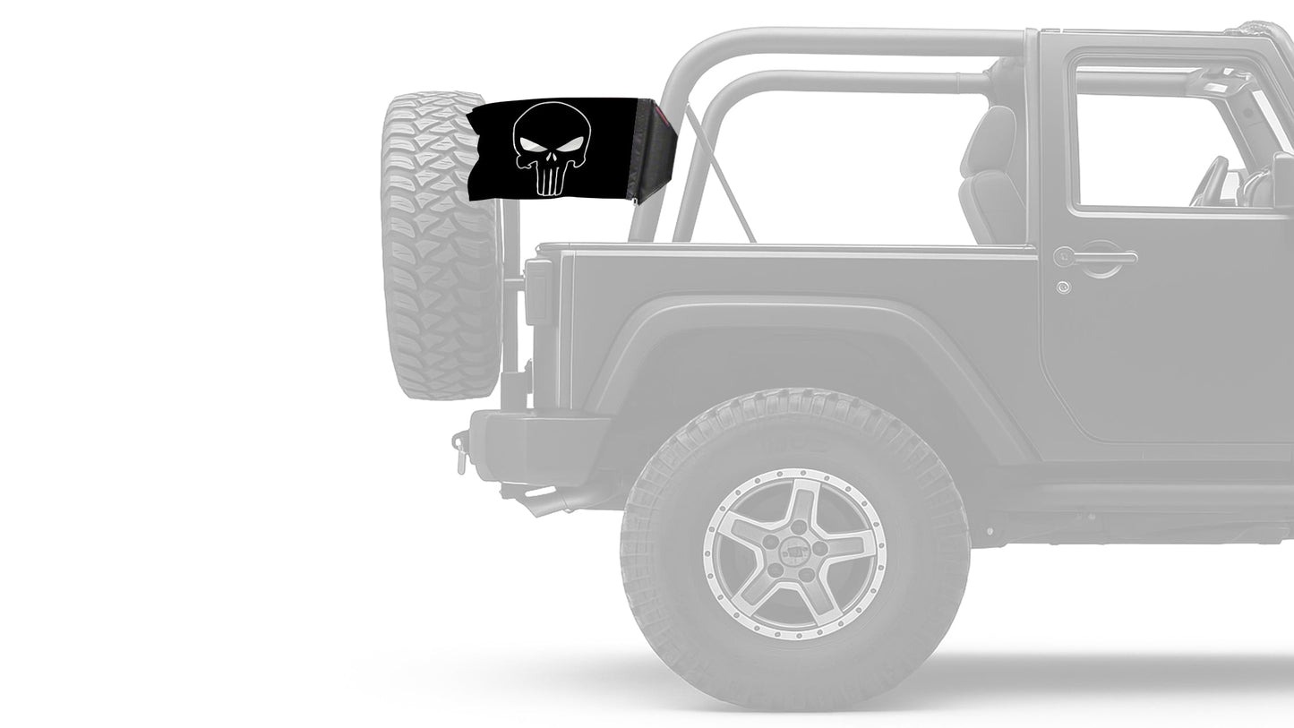 Punisher 12"x18" Forever Wave Flag for Jeep Wrangler JKU 4-Door 2007-2018