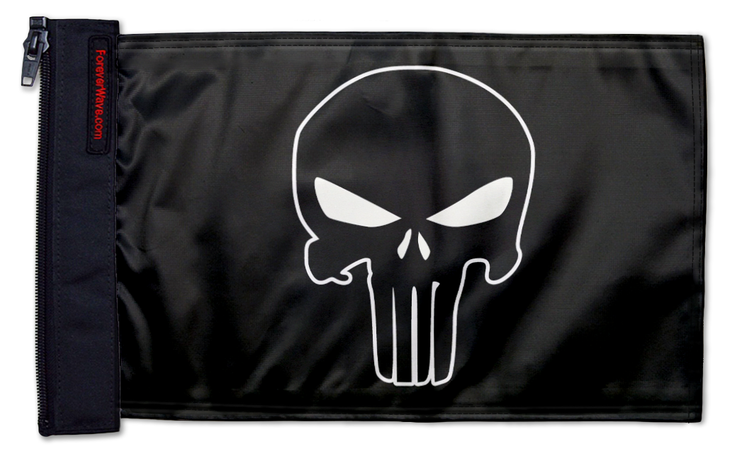 Punisher 12"x18" Forever Wave Flag for Boats