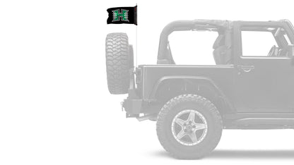 Hawaii Warriors 11"x17" Forever Wave Flag for Jeep Wrangler JKU 4-Door 2007-2018