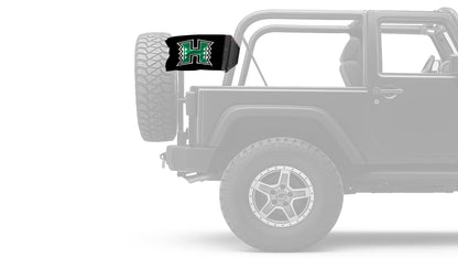 Hawaii Warriors 11"x17" Forever Wave Flag for Jeep Wrangler JKU 4-Door 2007-2018