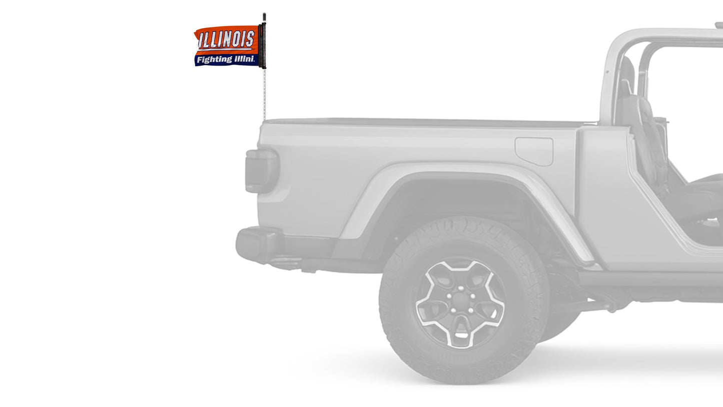 Illinois 11"x17" Forever Wave Flag for Jeep Wrangler JL 2-Door 2018-Present