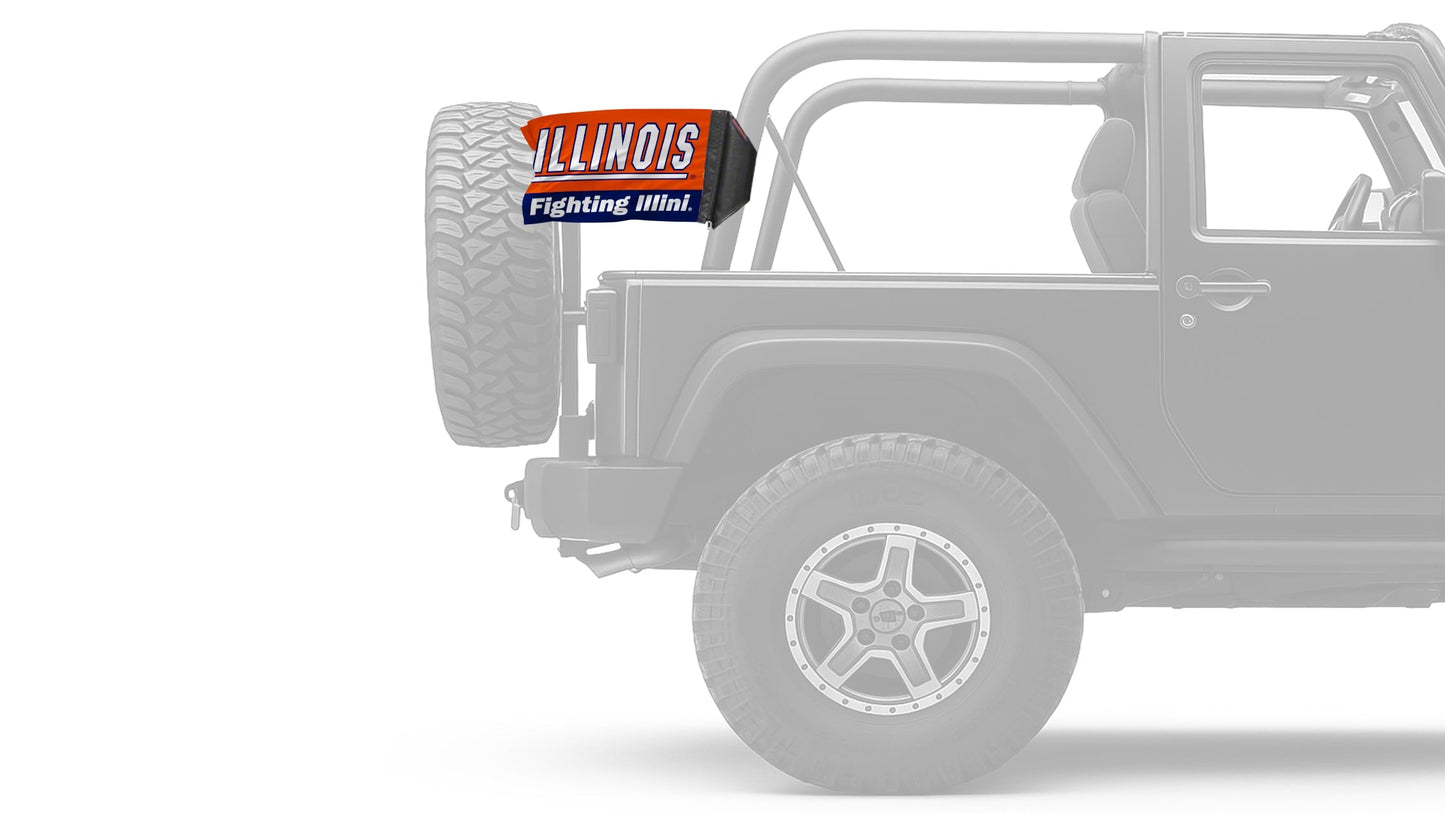 Illinois 11"x17" Forever Wave Flag for Jeep Wrangler JL 2-Door 2018-Present