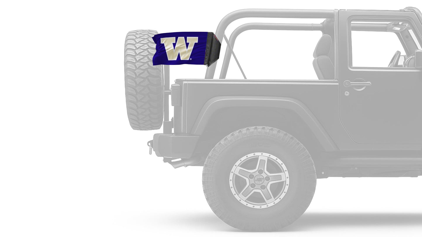 Washington Huskies 11"x17" Forever Wave Flag for Jeep Wrangler TJ 1996-2006