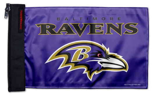 Baltimore Ravens 11"x17" Forever Wave Flag for Jeep Wrangler JKU 4-Door 2007-2018