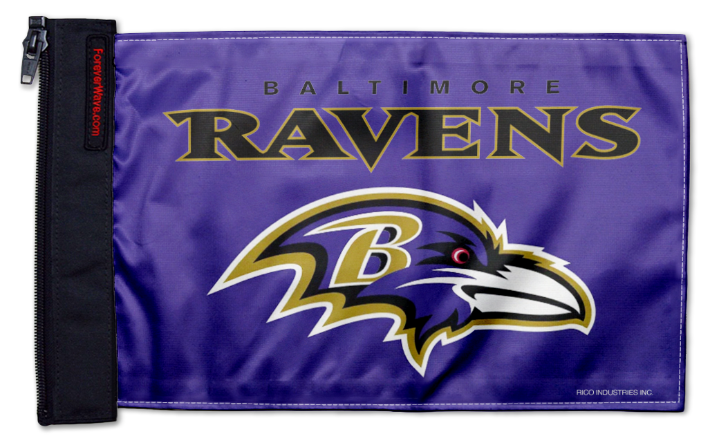 Baltimore Ravens 11"x17" Forever Wave Flag for Boats