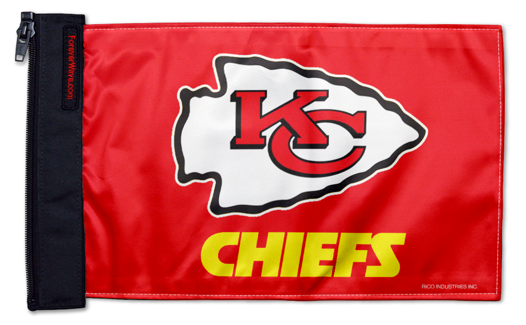 Kansas City Chiefs 11"x17" Forever Wave Flag for Jeep Wrangler JLU 4-Door 2018-Present