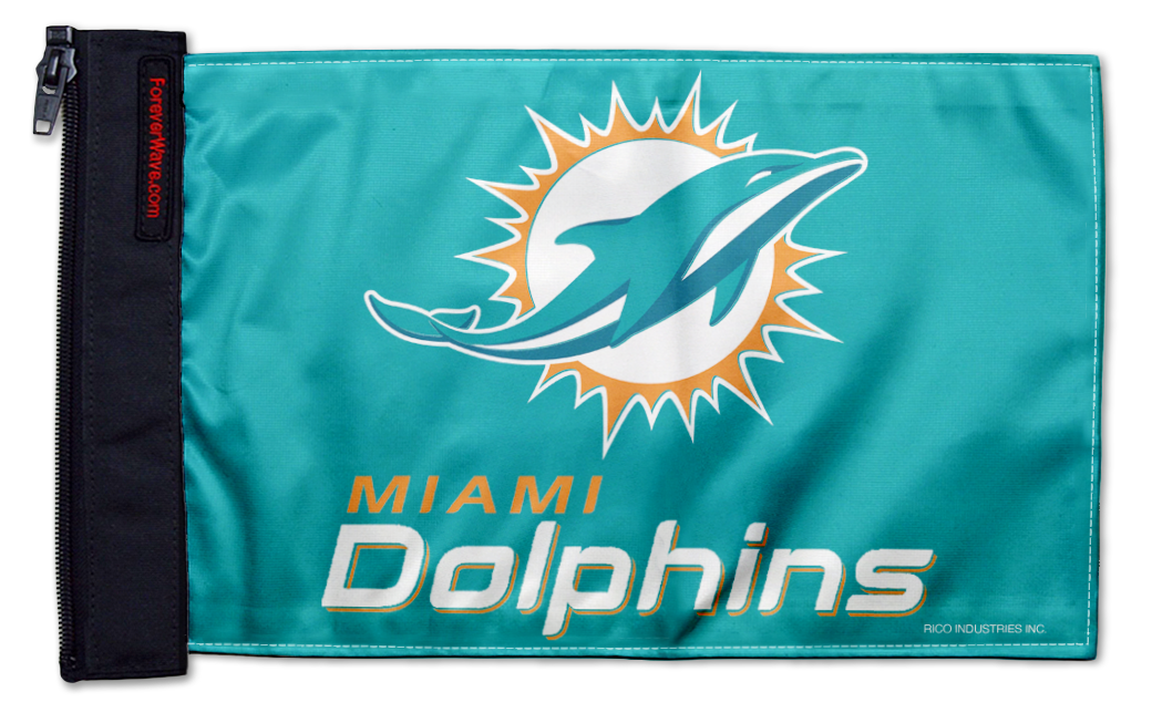 Miami Dolphins 11"x17" Forever Wave Flag for Golf Carts