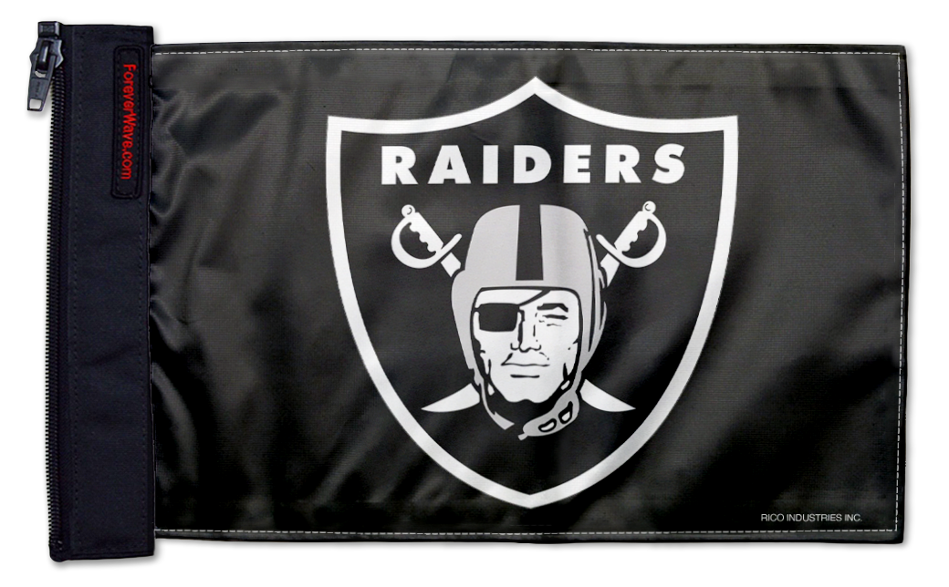 Las Vegas Raiders 11"x17" Forever Wave Flag for Jeep Wrangler LJ 2003-2006