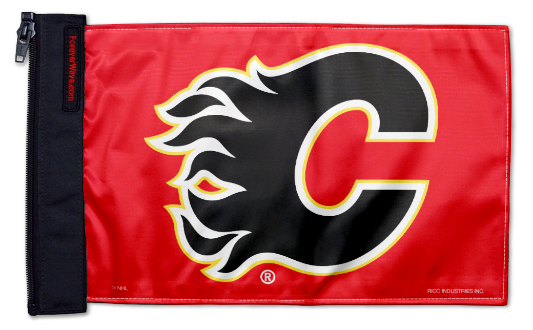 Calgary Flames 11"x17" Forever Wave Flag for Jeep Wrangler JLU 4-Door 2018-Present