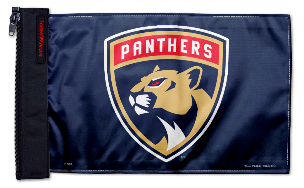Florida Panthers 11"x17" Forever Wave Flag for Jeep Wrangler CJ-7 and CJ-8 1976-1986