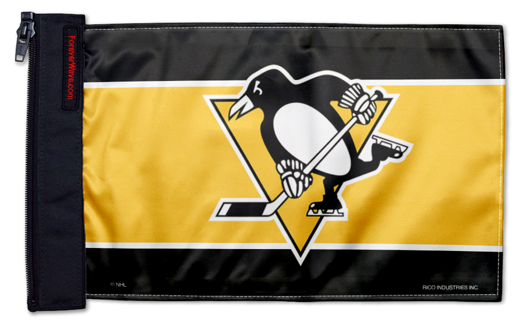 Pittsburgh Penguins 11"x17" Forever Wave Flag for Jeep Wrangler YJ 1986-1995