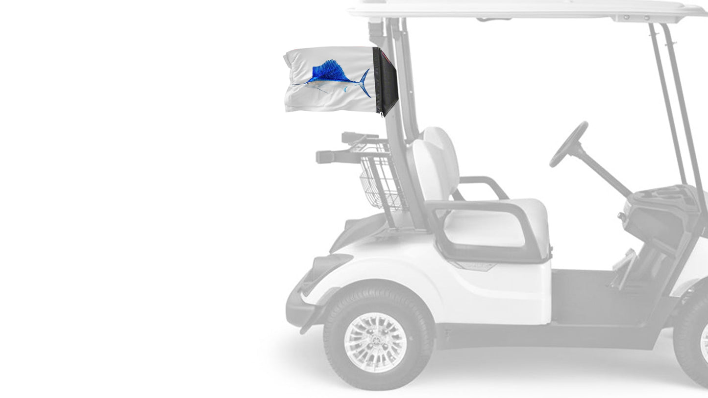 Sailfish 12"x18" Forever Wave Flag for Golf Carts
