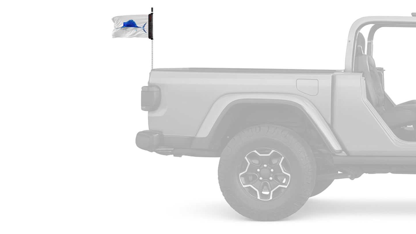 Sailfish 12"x18" Forever Wave Flag for Jeep Wrangler JL 2-Door 2018-Present