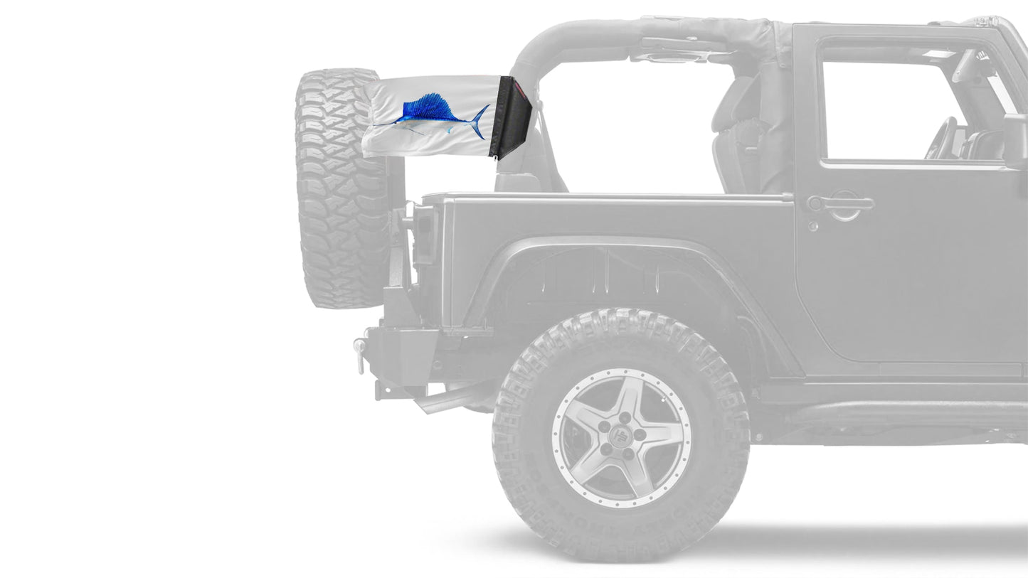 Sailfish 12"x18" Forever Wave Flag for Jeep Wrangler JK 2-Door 2007-2018