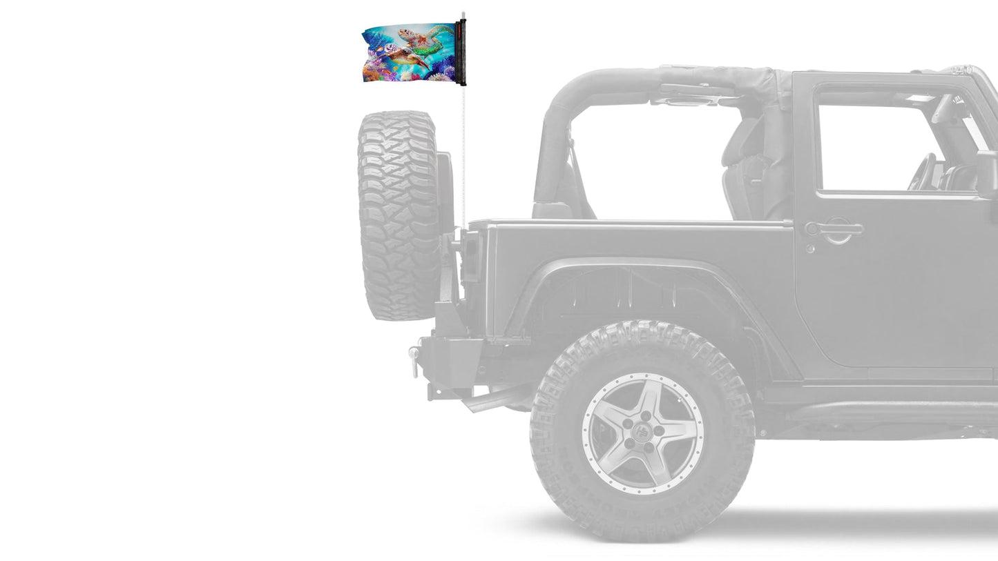 Sea Turtles 12"x18" Forever Wave Flag for Jeep Wrangler LJ 2003-2006