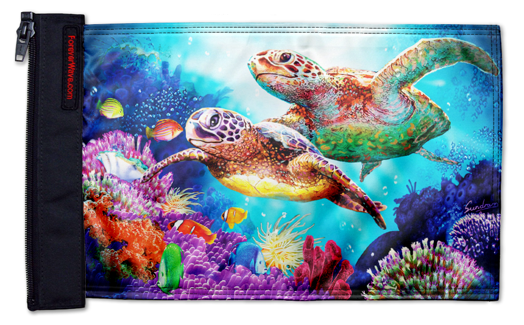 Sea Turtles 12"x18" Forever Wave Flag for Golf Carts