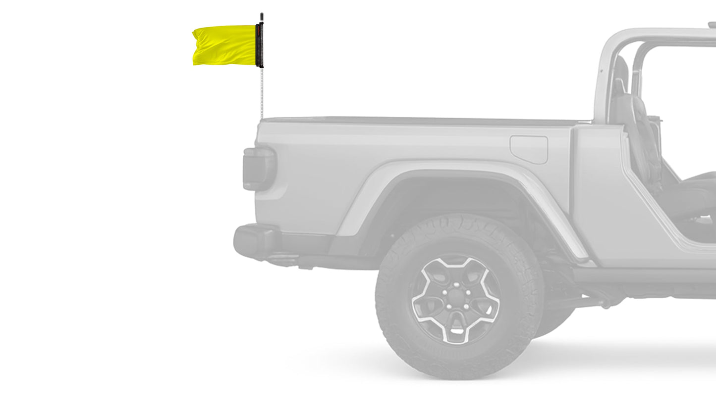 Solid Yellow "Q" 12"x18" Forever Wave Flag for Jeep Wrangler CJ-7 and CJ-8 1976-1986