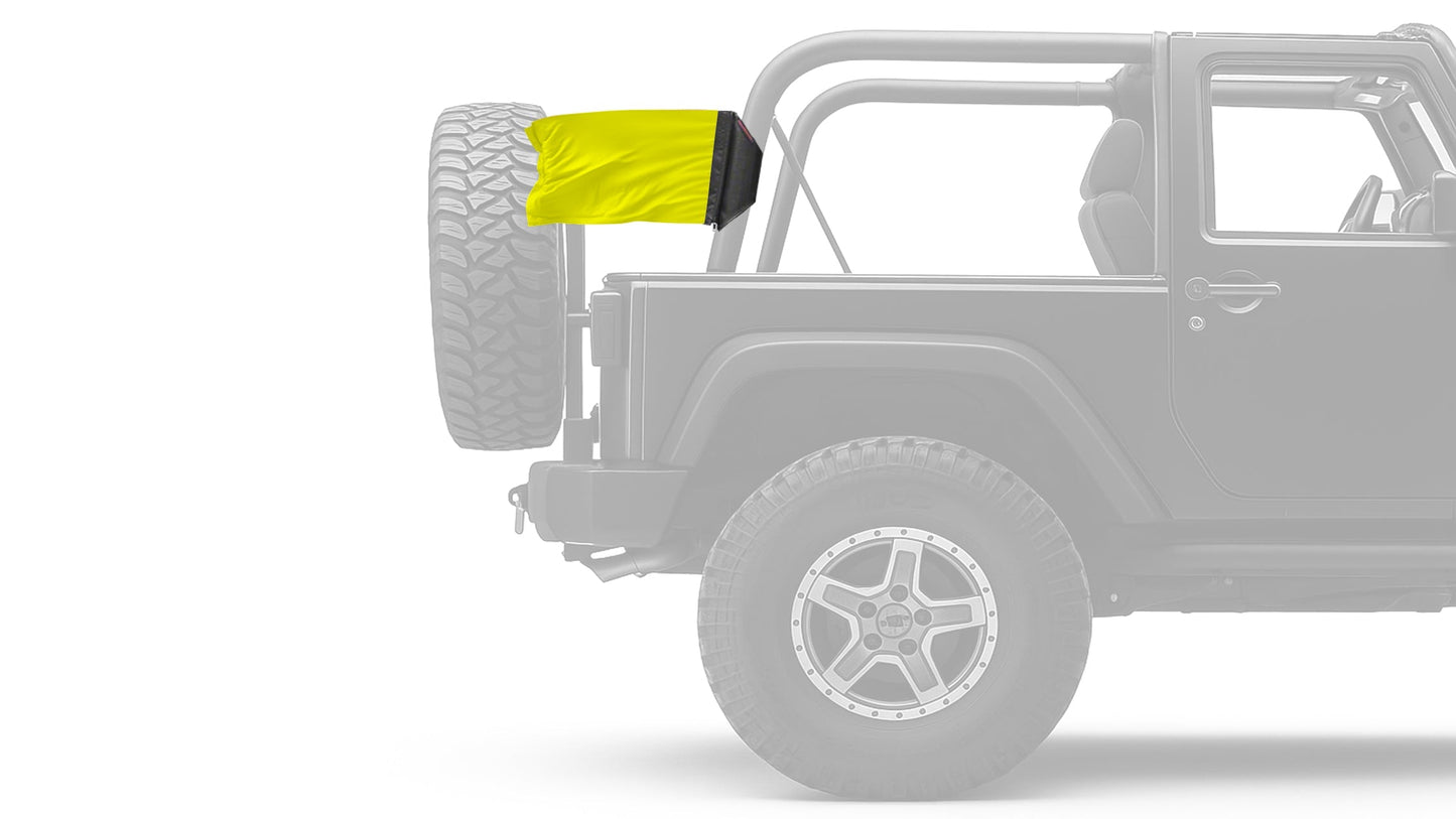 Solid Yellow "Q" 12"x18" Forever Wave Flag for Jeep Wrangler LJ 2003-2006