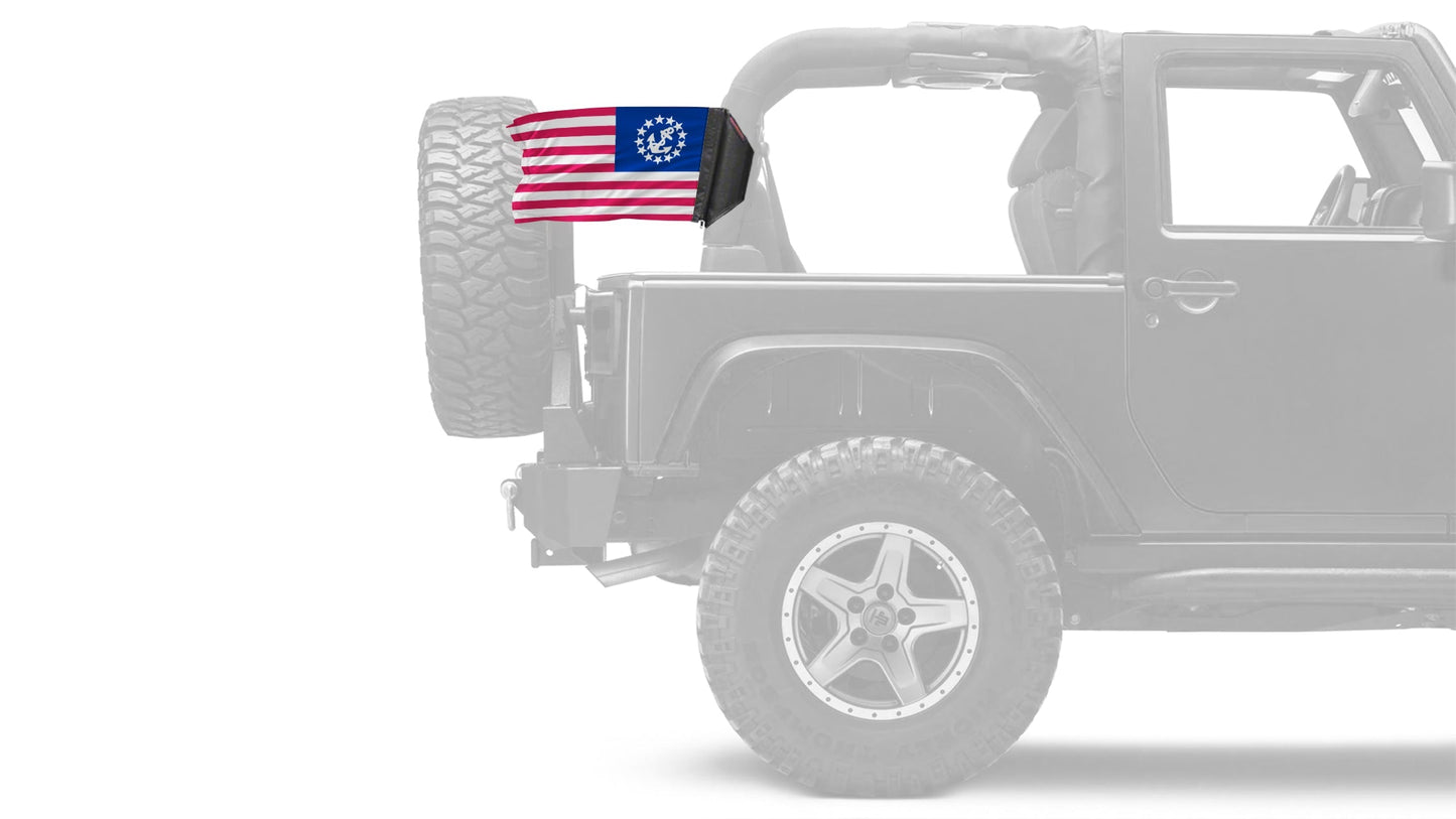 US Nautical Yacht Ensign 12"x18" Forever Wave Flag for Jeep Wrangler JLU 4-Door 2018-Present