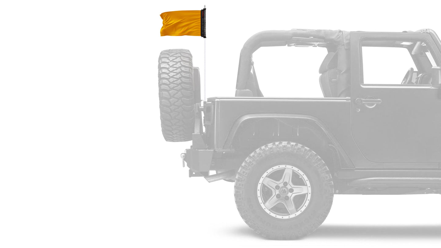 Solid Color Orange 12"x18" Forever Wave Flag for Jeep Wrangler YJ 1986-1995